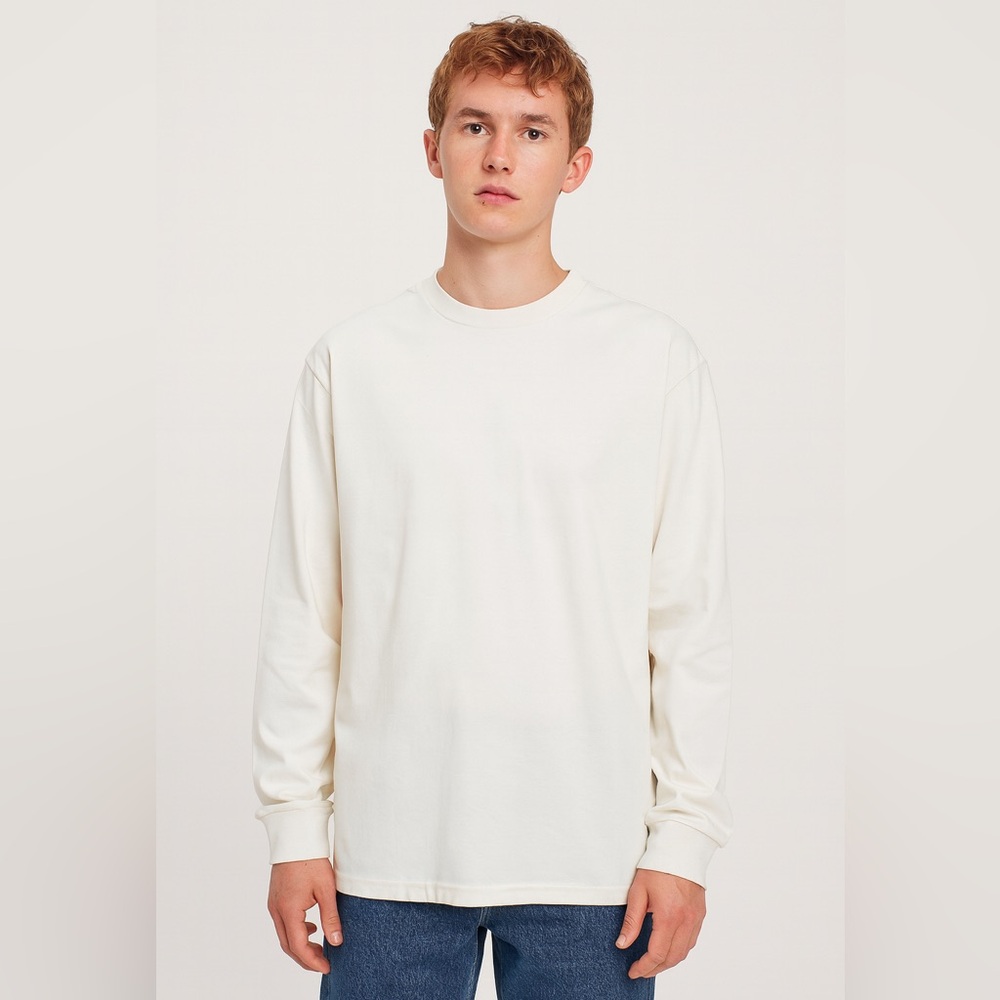 H&M beige off-white long sleeve cotton shirt from Blank Staples